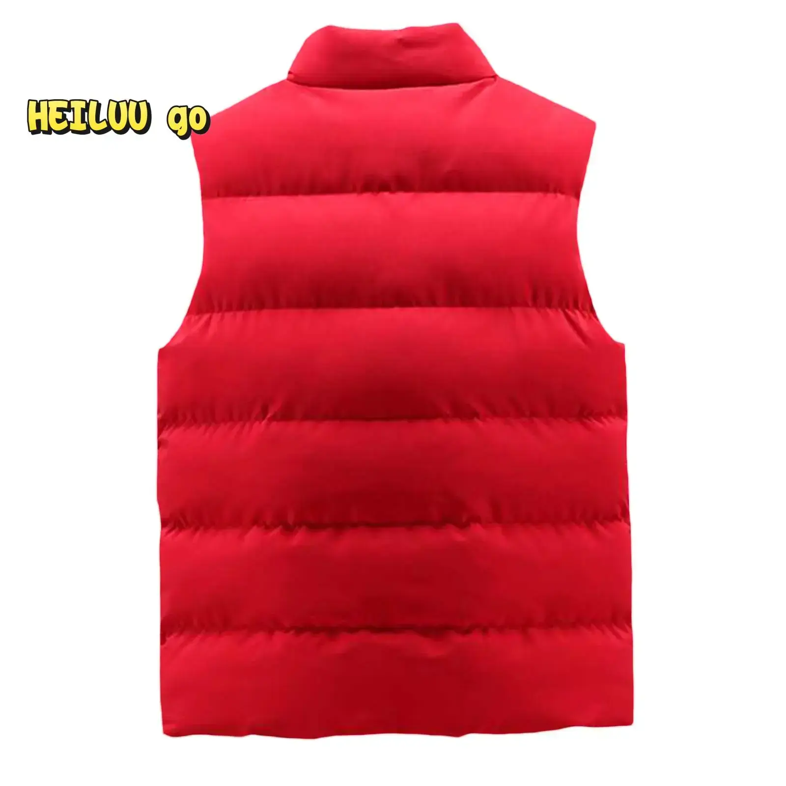 Men´s Puffer Vest Solid Color Stand Collar Quilted Waistcoat Fall ...
