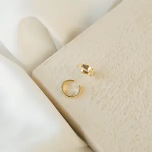 Kim Ear Cuffs by Caitlyn Minimalist - Minimalist 18K Gold Plated Cuff Earrings - Everyday Cartilage Earrings - Perfect Gift for Her