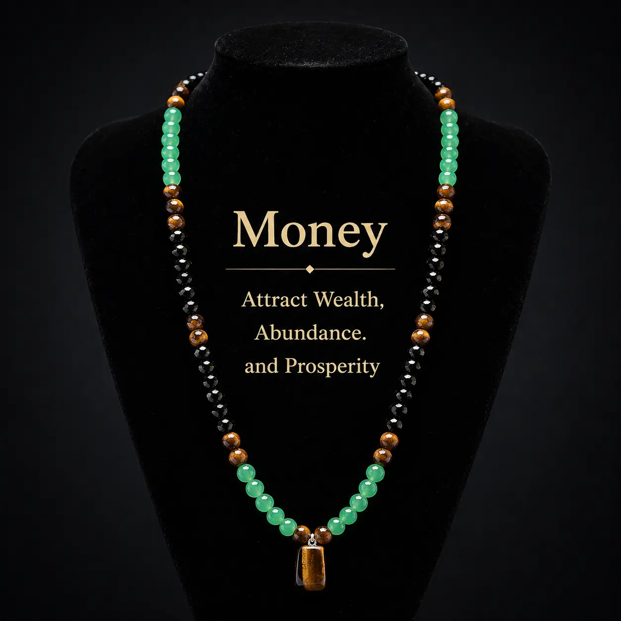 ARPURRAINA Green Aventurine-Tiger Eye Pendant Necklace, Unisex Healing Crystal Jewelry for Money Attraction, 27.1in Long Sweater Chain, Crystal Necklaces with Long Chain Drapes with Sleek Elegance, Meaningful Gifts for Anniversary