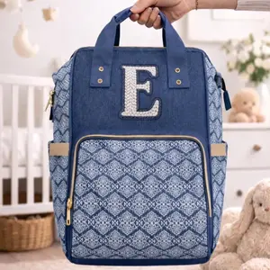 Personalized Denim Diaper Bag