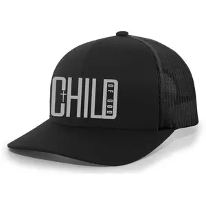 Trenz Shirt Company Mens Christian Hat Child of God Cross Jesus Mesh Back Trucker Hat with Embroidered Design and Adjustable Fit