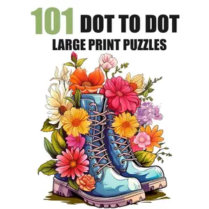 101 Dot to Dot Large Print Puzzles: Jumno Giant Dot-to-Dots For Adults and Seniors | Landscapes, Animals, Flowers and Seasons Paperback – June 1, 2024