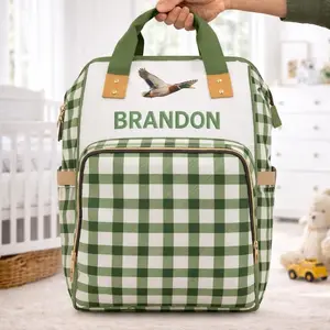Personalized Mallard Duck Diaper Bag for Baby Boy