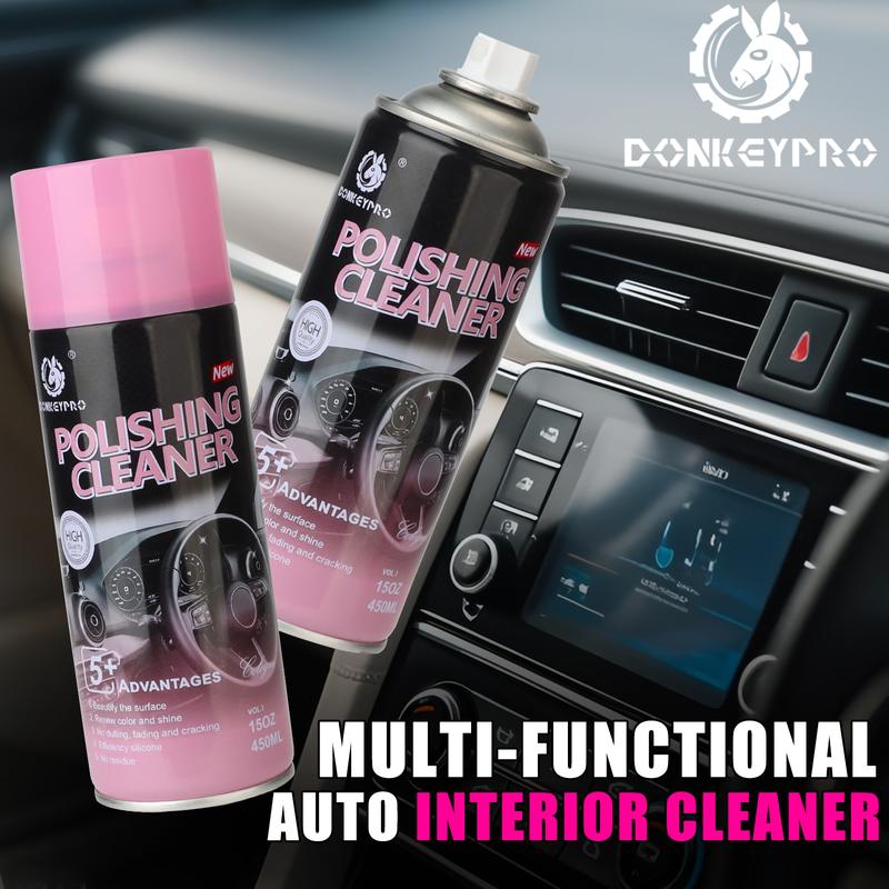 Donkeypro Car Interior Detailer & Restorer – Protects & Polishes Leather, Plastic, Rubber – User-Friendly Trim Restorer with UV Protection – Safe Auto Detailing Supplies – 15 Oz Kit