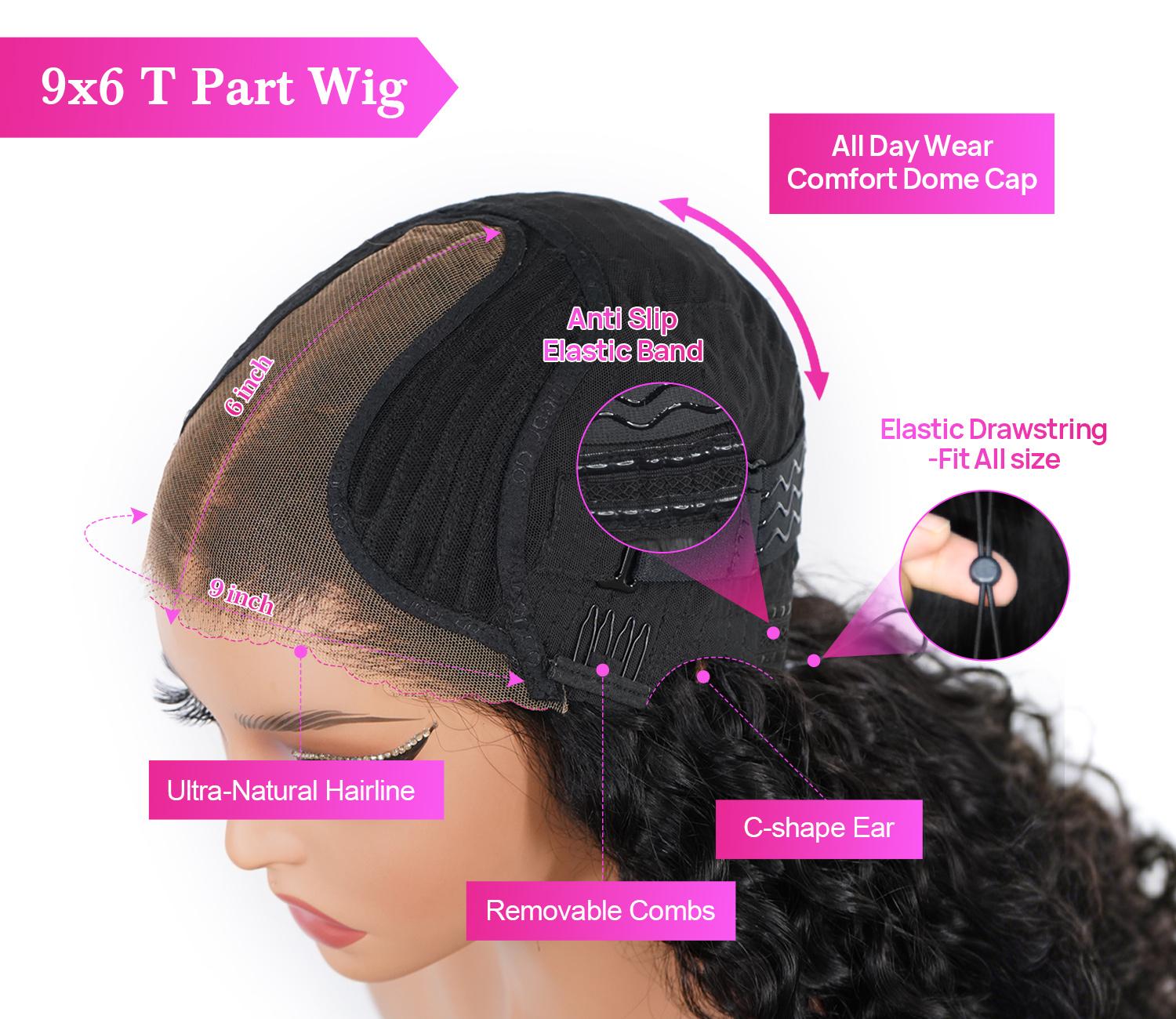 VSHOW Layered Cut Yaki Straight Bob Wig 9x6 T Part Lace Wear Go Glueless Human Hair Wigs 250% Density Pre Bleached Knots With Drawstring Deep Part Lace Wigs For Women