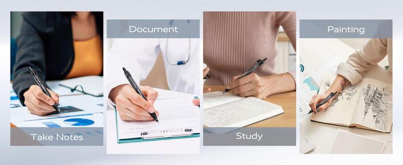 STAGEEK 12/24 Pack Black Gel Pens, Quick Dry Black Ink Pens, 0.5mm Fine Point Retractable Smooth Writing Pens for Journaling, Writing, Business Gel Pen for Office School & Home Supplies(Black,Blue)