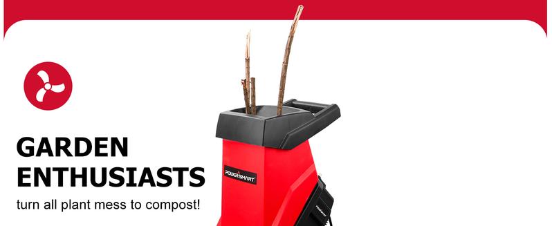 PowerSmart Electric Wood Chipper 15-Amp with Collecting Bin for Garden, Yard(PS12A)