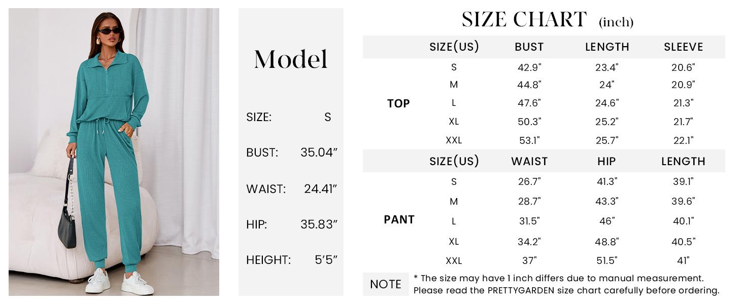 PRETTYGARDEN Women's 2-Piece Sweatpants Set Long Sleeve Half Zip Pullover Sweatshirt & Joggers Pants Comfy Outfits Soft Tracksuit for Yoga Gym Activewear with Front Pocket & Elastic Waistband - Sweatsuit Loose