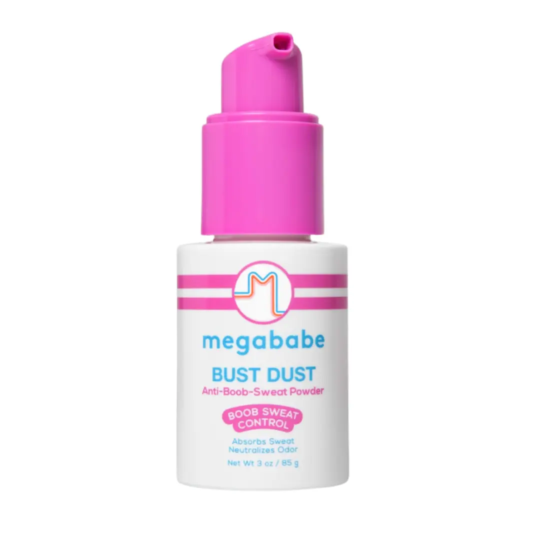Bust Dust - Megababe Sweat Absorbing Body Powder | with Applicator Pump | Talc-Free, All Natural | 3 oz