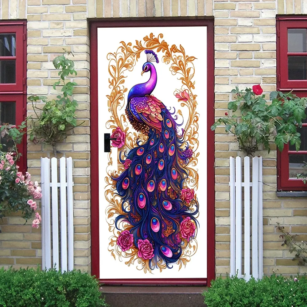 2pcs   Peacock Wall Stickers Stereo Relief Decals Self Adhesive Removable for Living Room Bedroom Decorative Art MuralPeacock Feather Pattern Home Wall Decoration 1981761. ""2. ""3. ""4. ""5