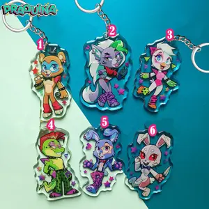Llaveros acrílicos: FNAF Security Breach Freddy, Monty, Chika, Roxanne, Bonnie, Vanny Glamrock