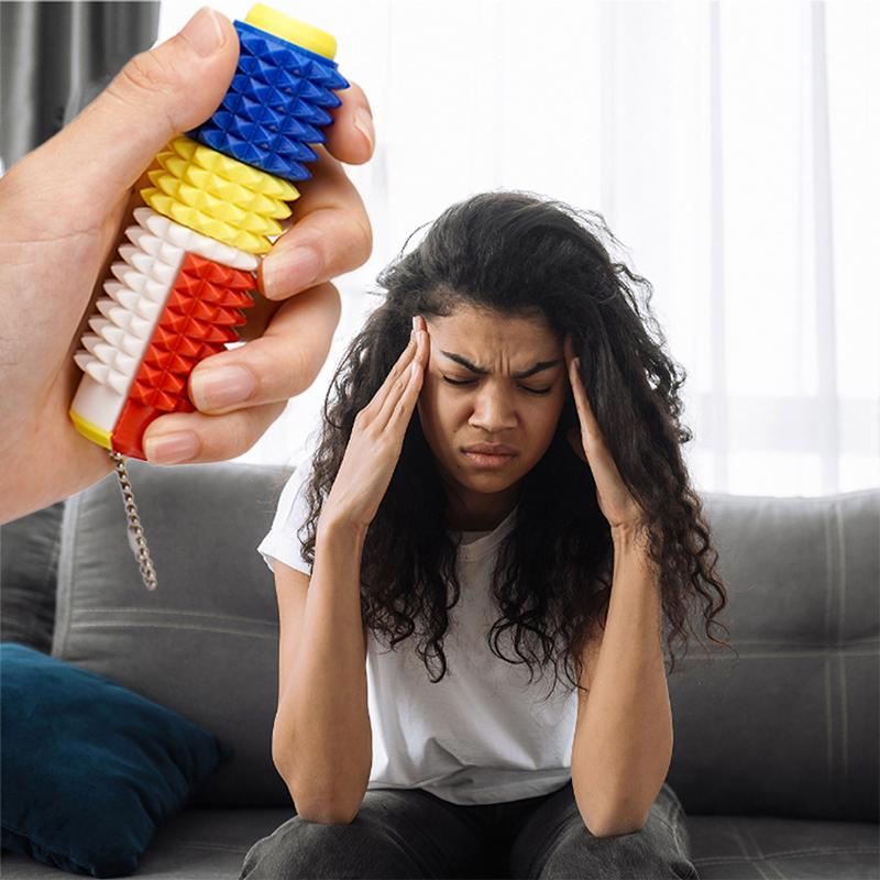 Little Ouchies  Grippie 5-in-1 Design for Stress Relief, Button Clicks, Spinners, Portable Stim Tool,Spiky Grippie Stim, 3D Printed Toys Pain Stim Fidget, Pocket Mini Fidget Toy for Adults Novelty Gifts,Grippie stim keychain