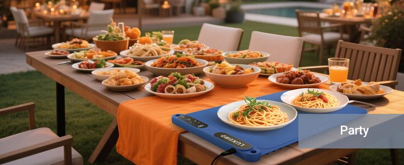 Navy blue-Food Warmer Pad - Rapid-Heating Silicone Electric Tray, Table Protector, Rollable Buffet Warmer Pad, Quick-Heating Portable Food Warmer, Ideal for Buffets, Home Use, and Parties-TikTokShopBlackFriday