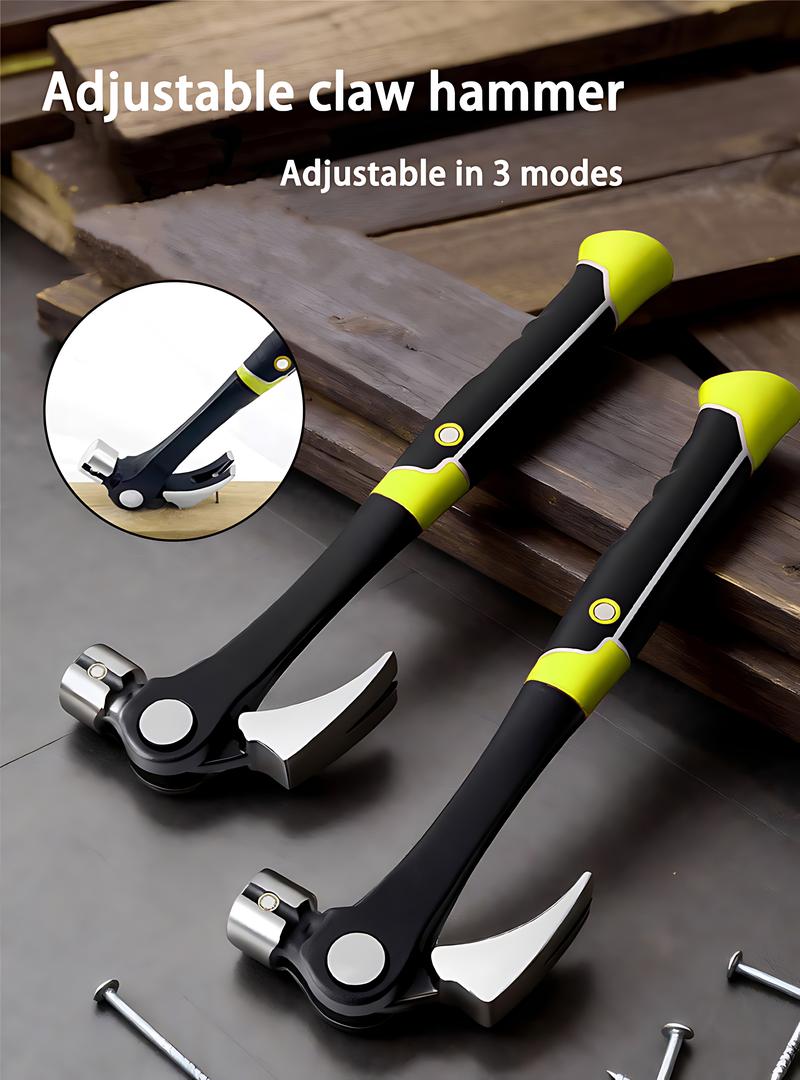 2-in-1 Magic Claw Hammer Magnetic Head & Indexing Rip Claw 16oz Forged Steel for Framing Demolition Woodworking Hard Material High Temperature Forging Easy Nail Removal framing  hammer cabo  contra  impacto