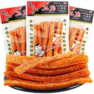 Spicy Strips - Spicy Gluten Latiao, Chinese Special Casual Snack Food, Made From Wheat/Chili/Spice, Low Sugar and Low Calories, Best Vegan, 102g (Pack of 3)