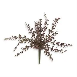 12.5" purple + green real touch baby tears succulent pick