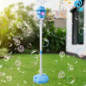 Bubble Machine Maker Stand, Rechargeable Bubble Tiki Torch Machine Adjustable Height 48 inch Bubble Blower Machine for Parties Wedding Birthday Outdoor Garden Lamp