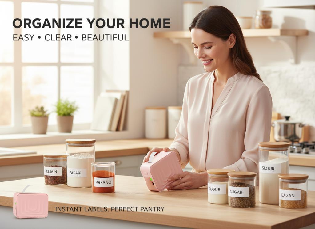 Marklife mini label maker, portable label printer, wireless Bluetooth printer. Can print thank you labels, item labels, and spice jar labels, suitable for office, home, and student use. Suitable as a Mother's Day gift for mom.