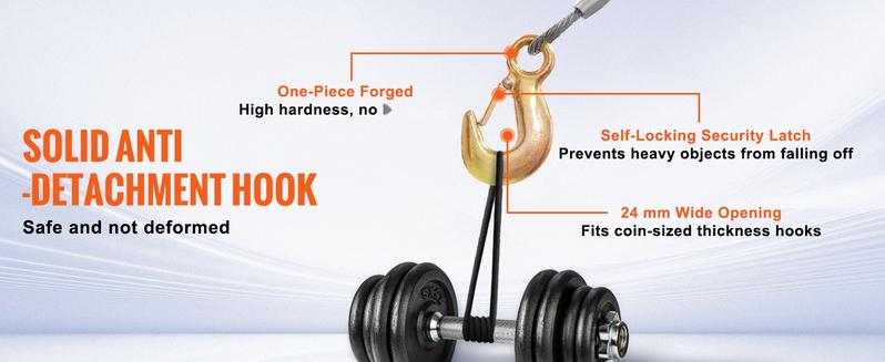 Manual Hand Winch 800 Lb Capacity for Trailer, Boat and ATV Towing - Heavy Duty Rope Winch with 33 Ft Steel Wire Cable, Two-Way Ratchet, Portable Hand Crank Winch, Marine Trailer Accessory for Pulling, Lifting and Recovery