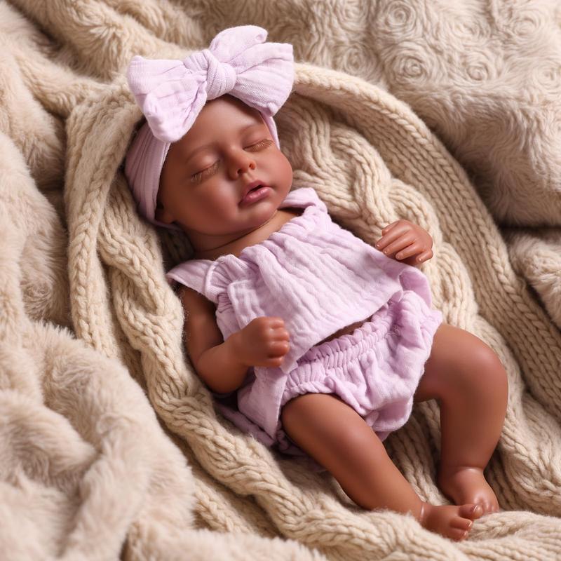 Babeside Newborn Real Life Reborn Baby Doll Dark Skin Black African American Toddler Doll Laney with Cloth Body for Kids Age 3 Rebornbabydoll