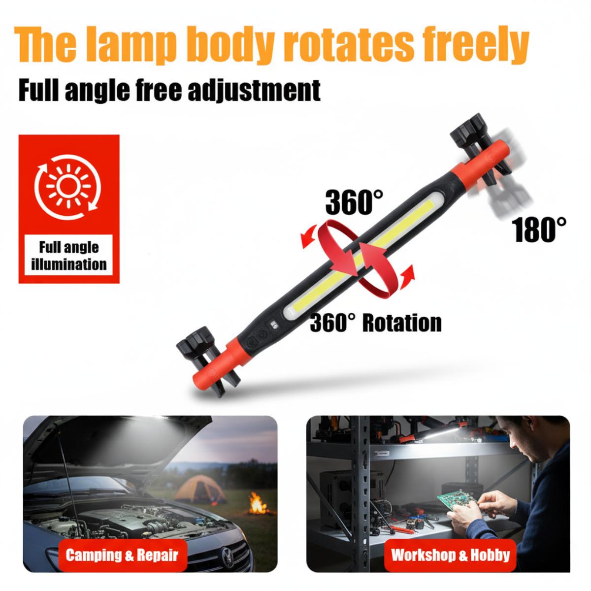2026 New Magnetic Work Light, Under Hood Work Home Light Accessory Bar Rechargeable LED Work Light Bar, Under Hood Mechanic Light for Mechanic/Car Repairing/Garage