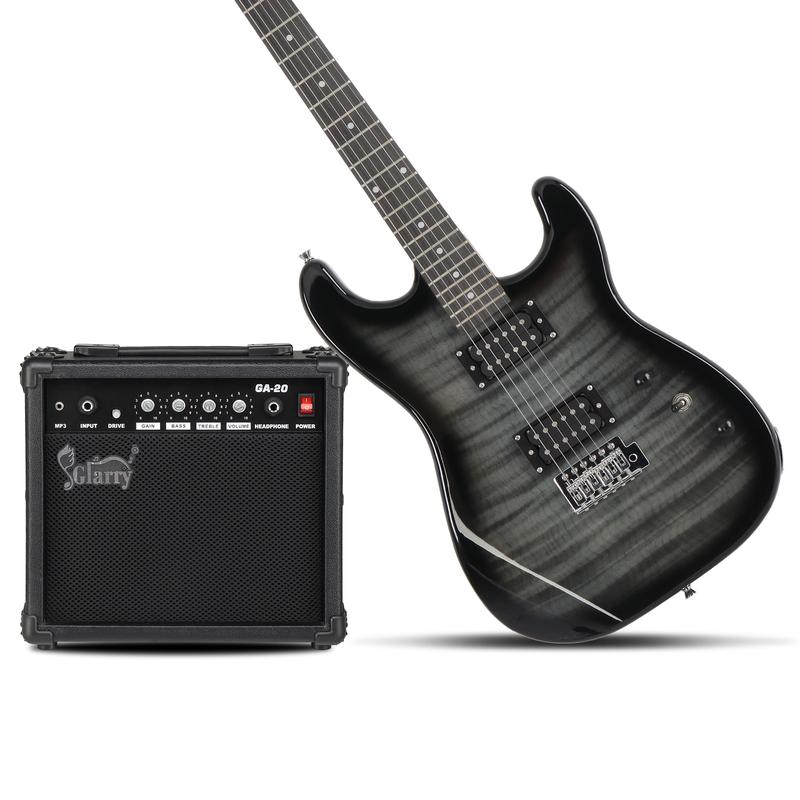Electric Guitar Beginner Kit, Solid Body 39" Full Size Electric Guitar H-H Pick Up for Starter, with 20W Amp, Bag, Digital Tuner, Capo, Strap, String,Cable, Picks