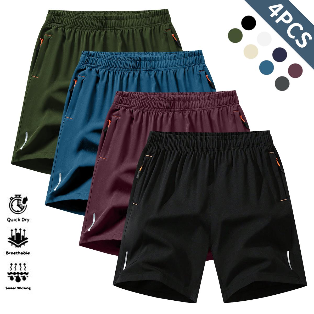 Breathable Moisture-Wicking Men’s Sports Shorts - Lightweight Textured Fabric for Summer Running & Gym - Wrinkle-Resistant Reflective Performance Wear