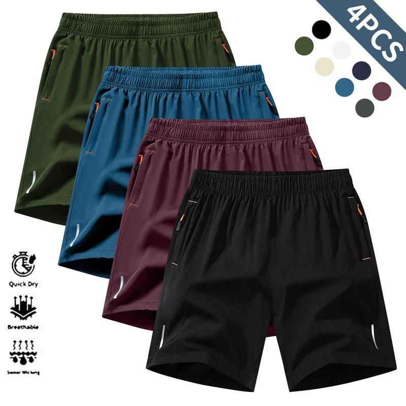 Breathable Moisture-Wicking Men’s Sports Shorts - Lightweight Textured Fabric for Summer Running & Gym - Wrinkle-Resistant Reflective Performance Wear