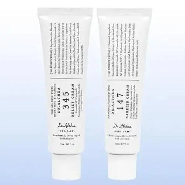 345 Relief Cream+147 Barrier Cream Acne Relief & Skin Barrier Moisturizer Duo Set - Soothing Recovery, Deep Hydration, Barrier Enhancement, For All Skin Types, Vegan, Korean Skincare