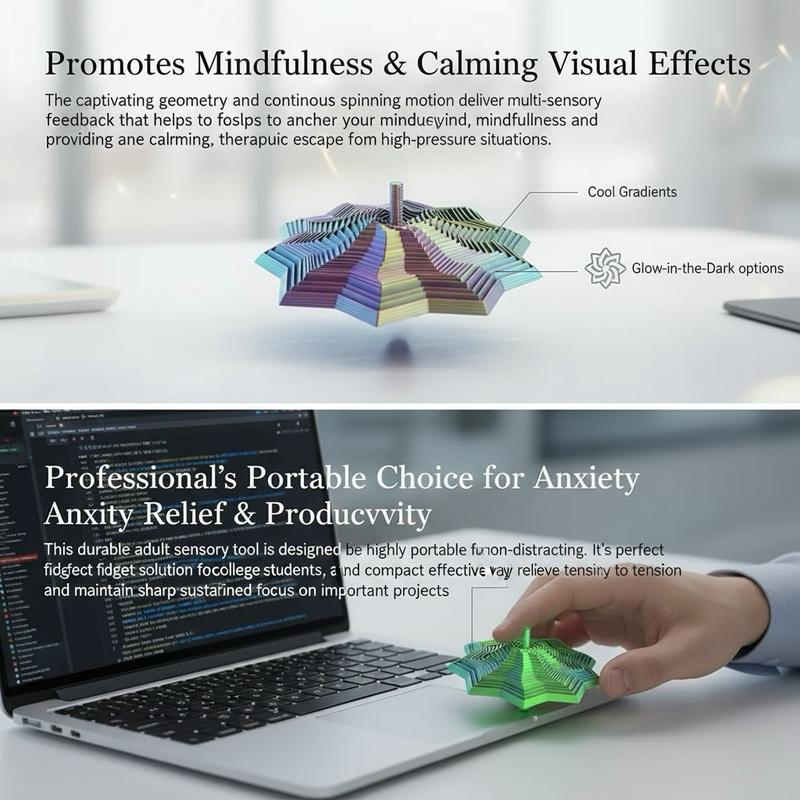 3D Printed Sensory Fidget Toy with Handle is a star shaped retractable design sensory toy visually engaging and audibly satisfying stackable finger decompression tool for stress relief