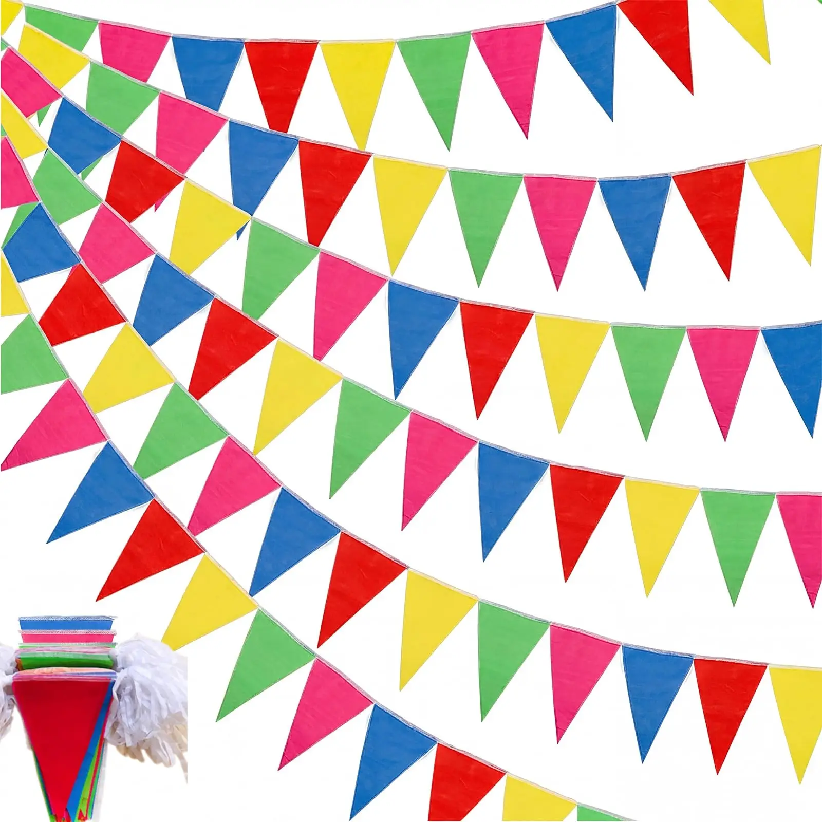 Multicolor Triangle Pennant Banner Flags Kit - 720pcs, 1020 ft Length Bunting String Garland for Happy Birthday, Outdoor Events Decor (Tools & Hardware Hand Tools Accessory)