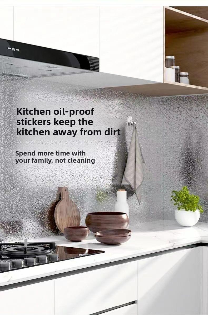 Thickened Aluminum Foil Sticker Kitchen Oil-proof Mold-proof Waterproof Moisture-proof Cabinet Mat Drawer Liner Self-adhesive Extra Thick for Kitchen Use