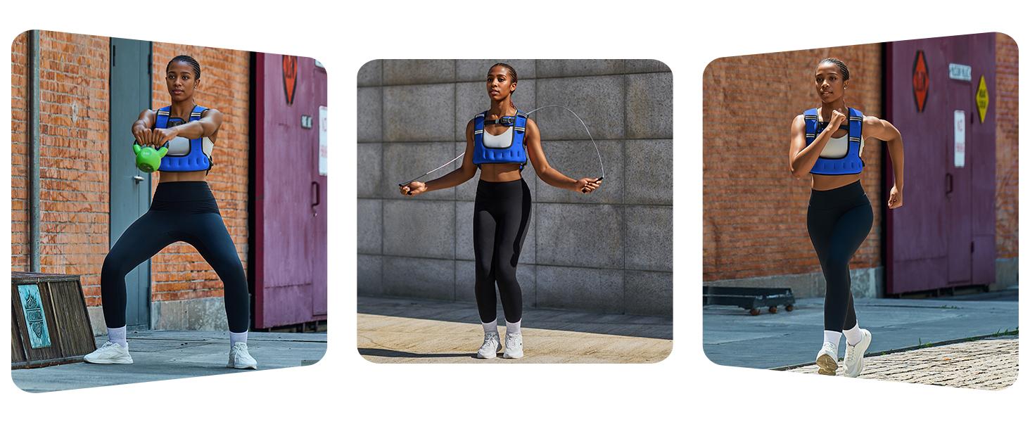 【SpringStatements】ZELUS Weighted Vest for Women Men, 6/8/12/16/20lb Weight Vest with Arm Pouch Reflective Strips, U-Shaped Rucking Vest for Strength Training Muscle Building, Walking Running Vest for Fitness|Glutes Workout Equipment SpringStatements