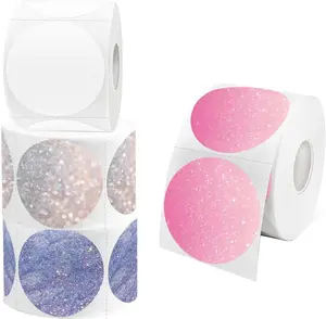 STARBOLING 2" Round Thermal Labels, 2400 Self-Adhesive Direct Thermal Printer Stickers (4 Rolls), Ideal for Barcodes, Shipping & Custom Designs, Compatible with Rollo, Zebra & MUNBYN