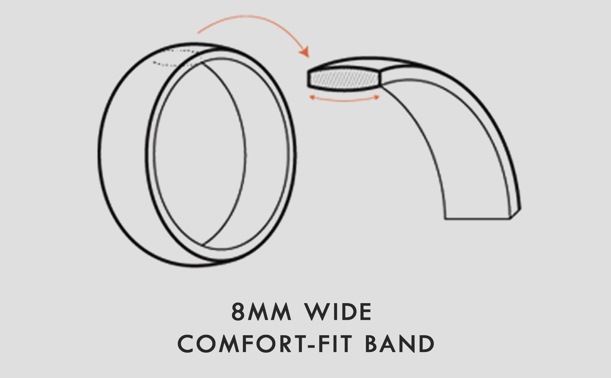 Men's Tungsten Black Wedding Band Eternity Ring Cubic Zirconia Comfort-Fit CZ