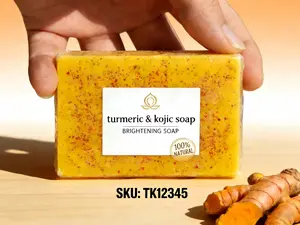 Turmeric Kojic Acid Brightening Soap - Natural Daily Cleanser for Face & Body
