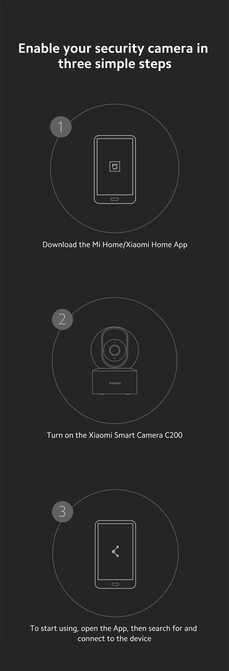 Xiaomi Smart Camera C200, 360° Vision, AI Human Detection, Clear and Crisp Video, Enhanced Night Vision, Full Encryption for Privacy Protection, Smart Voice Control, Fast Forward Playback Speed, White Safety Card Device Micro Sd Plug Xiaomi Smart Camera C200, 360° Vision, AI Human Detection, Clear and Crisp Video, Enhanced Night Vision, Full Encryption for Privacy Protection, Smart Voice Control, Fast Forward Playback Speed, White Safety Card Device Micro Sd Plug