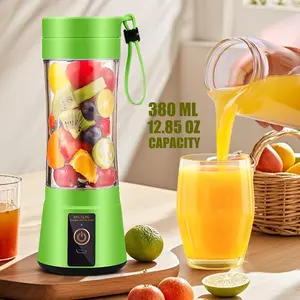 Portable Blender Cup 12.85 oz Rechargeable Electric USB Juicer Mini Blender for Smoothies Milkshakes 380 ml Six Blades Ideal for Mixing Easy to Clean