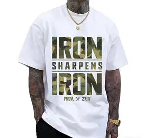 CMBT Men'S Oversized 100% Cotton Graphic T-Shirt - "IRON SHARPENS IRON" & hannah montana 20th anniversary merch |         streetwear outfit band shirt tshirts letter pattern heavyweight trans right sweatshirt performance womenswear breathable hoodie bonus