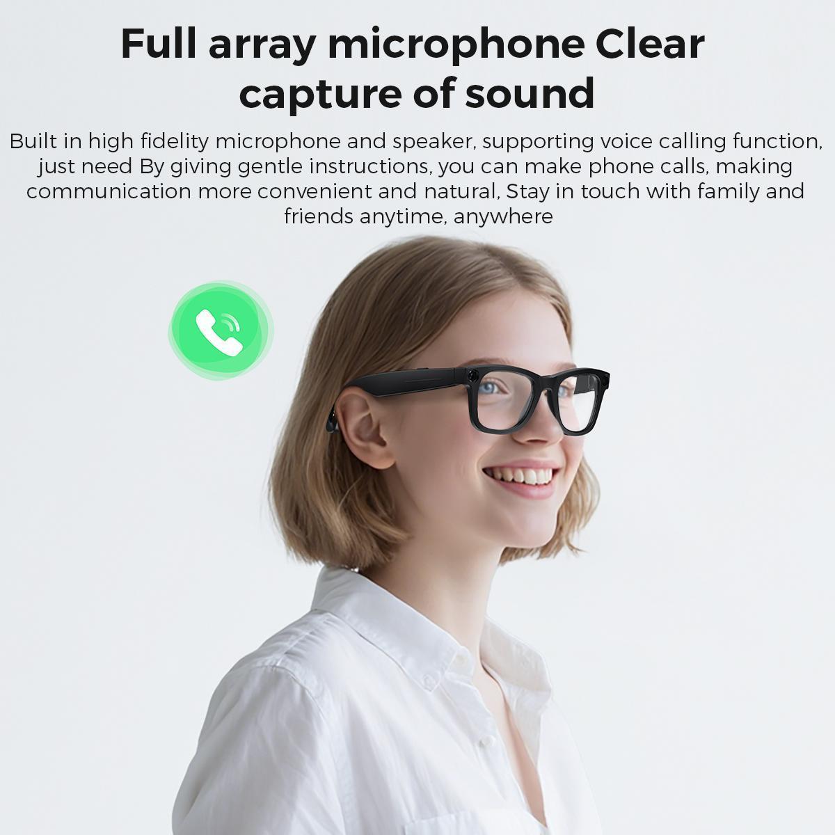 【Ivision6】AI Smart Glasses with 800W HD Camera – OpenAI Recognition, 1080P Anti-Shake Video, Real-Time Translation & Long Battery Life – Travel, Outdoor Adventures, Daily Fun, Hands-Free Convenience, Ideal Gift for Tech Enthusiasts & Frequent Travelers