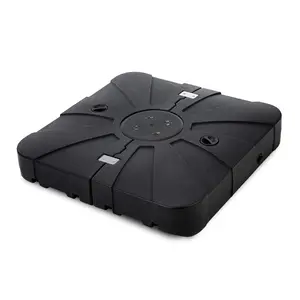 Home Zone Living 220lbs Offset Cantilever Roma Pre-Assembled 34" Square Heavy Duty, Umbrella Base Stand, Rolling Wheels, Supports Up to 11 Ft Umbrella