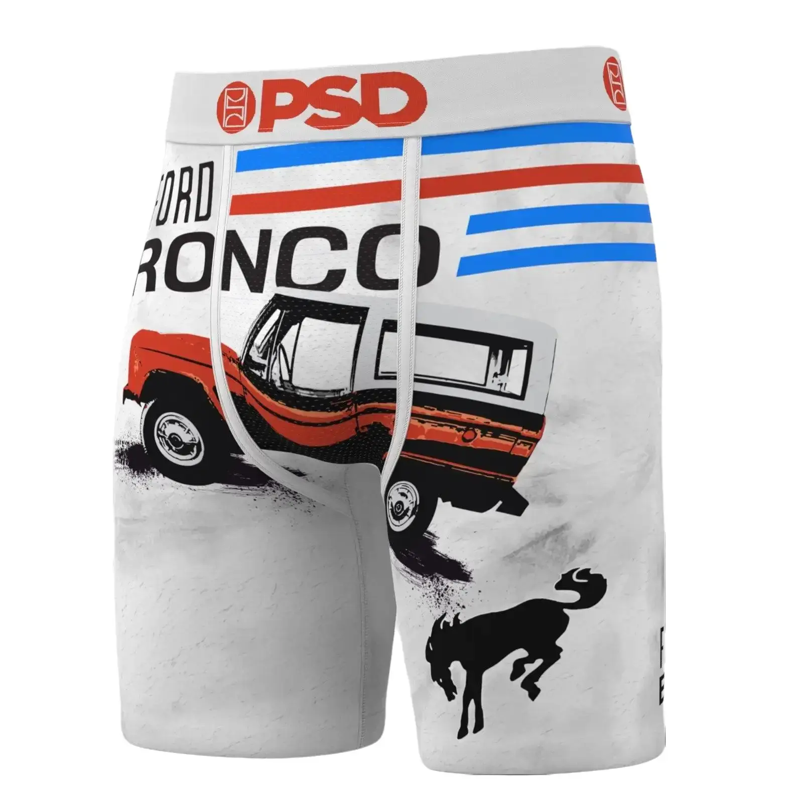 PSD Mens Ford Bronco Boxer Brief - Standard Length 7 Inch Inseam, Soft and Breathable Poly Blend Fabric