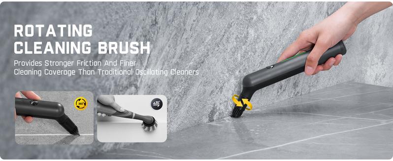 Fanttik G9 Nano Electric Spin Scrubber, Cordless Power Grout Brush, Type-C Fast Charging with LED Power Display, IPX7 Waterproof, 8 Replaceable Heads for Cleaning Grout, Corners, Crevices