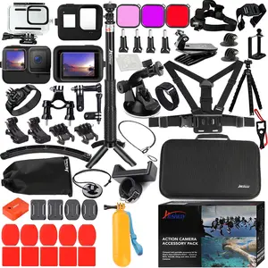 Accessories Kit for Gopro Hero 13 12 11 10 9 Black Waterproof Housing Silicone Case Glass Screen Protector Bundle 62E