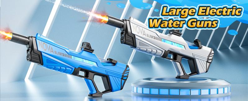 Skirfy Electric Water Toys, Automatic Water Suction with 19-32Ft Shooting Range, Battery Powered Waterproof Water Toy, Pool Beach Outdoor Party Toys