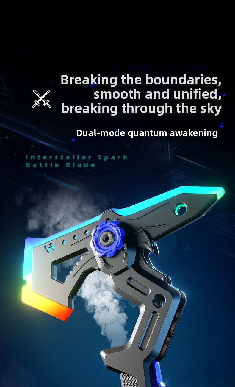 Cool Shadow Sword Ax with LED Lighting Effect 7-Color RGB Changing Atomizing Spray Transformable Dual Form Battle Ax for Role Play Party Christmas Gifts