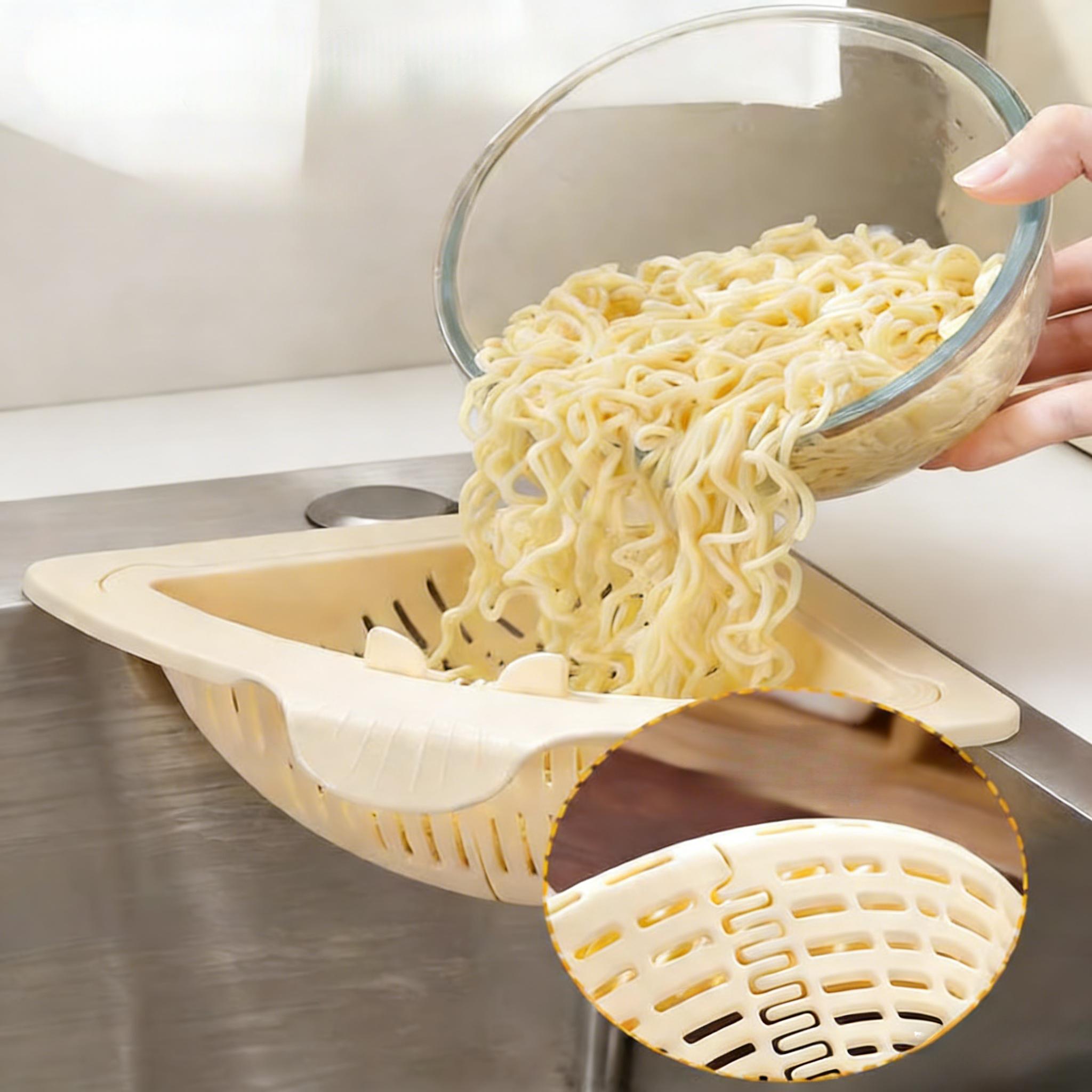 2pcs triangular magnetic sink drain baskets, food filter, drainage basket, household kitchen filter, easy to clean, easy to install