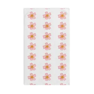Pink Floral Pattern Hand Towel | Watercolor Cherry Blossom Repeat