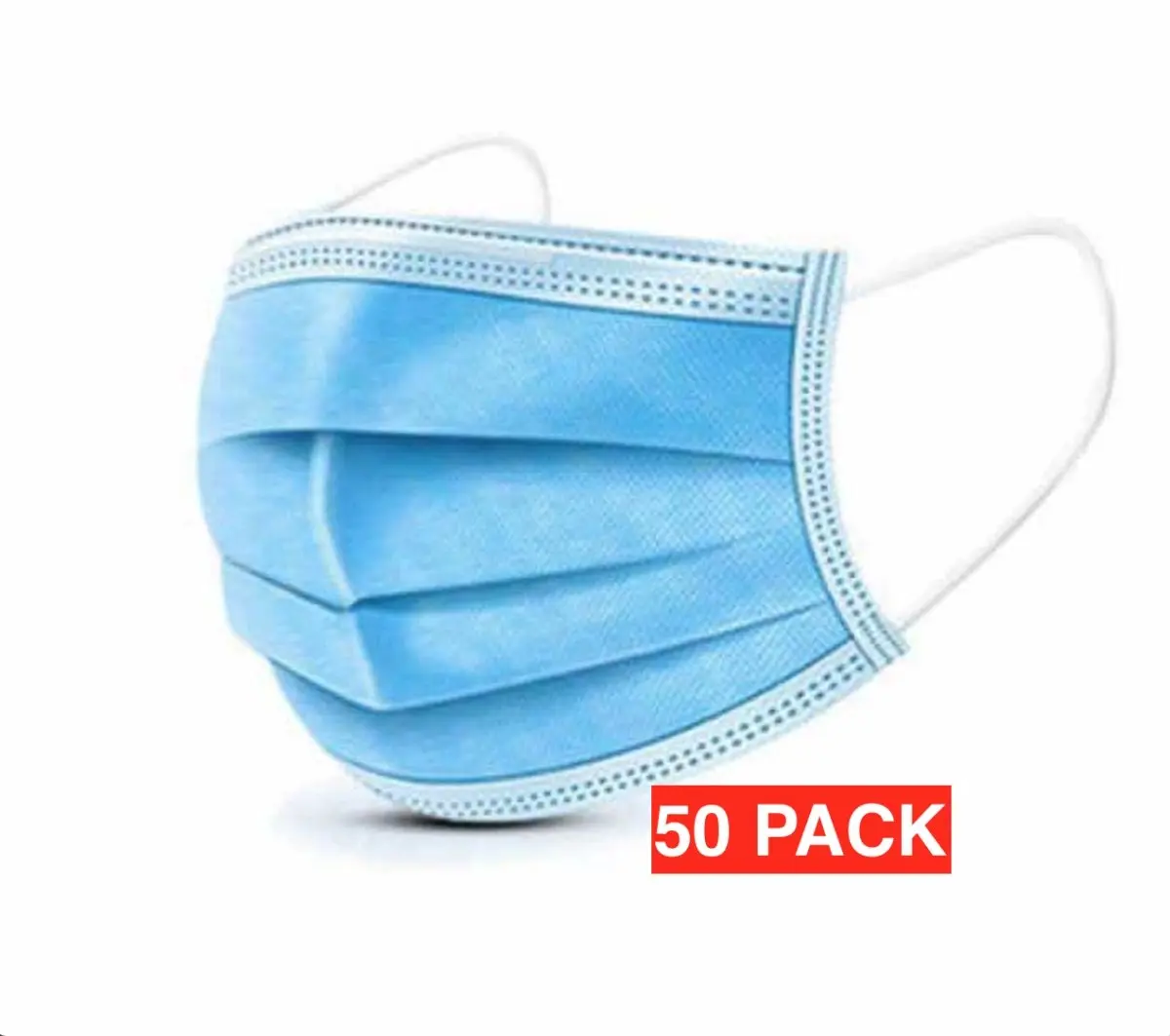 Face Cover Mask with Earloops - 50 Count