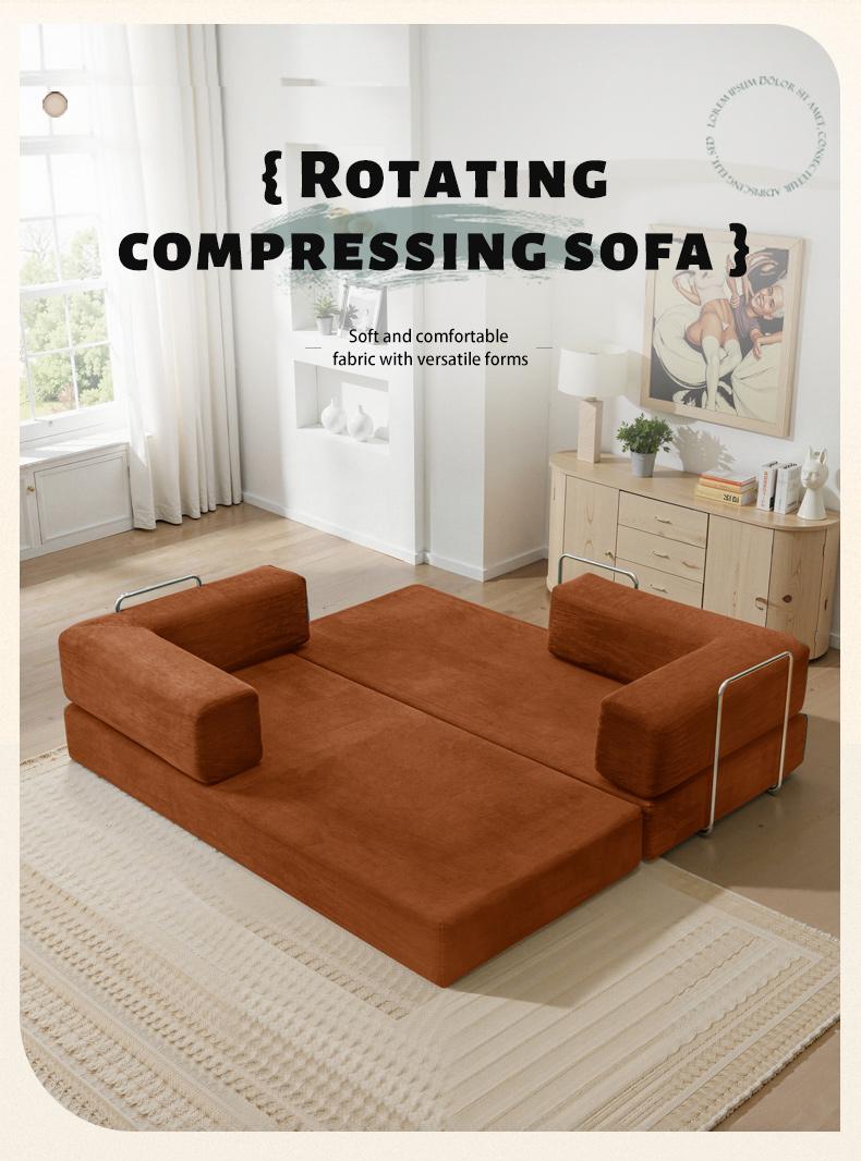 basement  furniture high-quality convertible comfy corduroy fabric couch  pulls  bed multi-functional floor sofa Convertible Modular Fabric Compression Sofa Bed Folding Dual-Purpose 2025 New Small-Sized Rental House Living Room Double Lazy Person Leisure